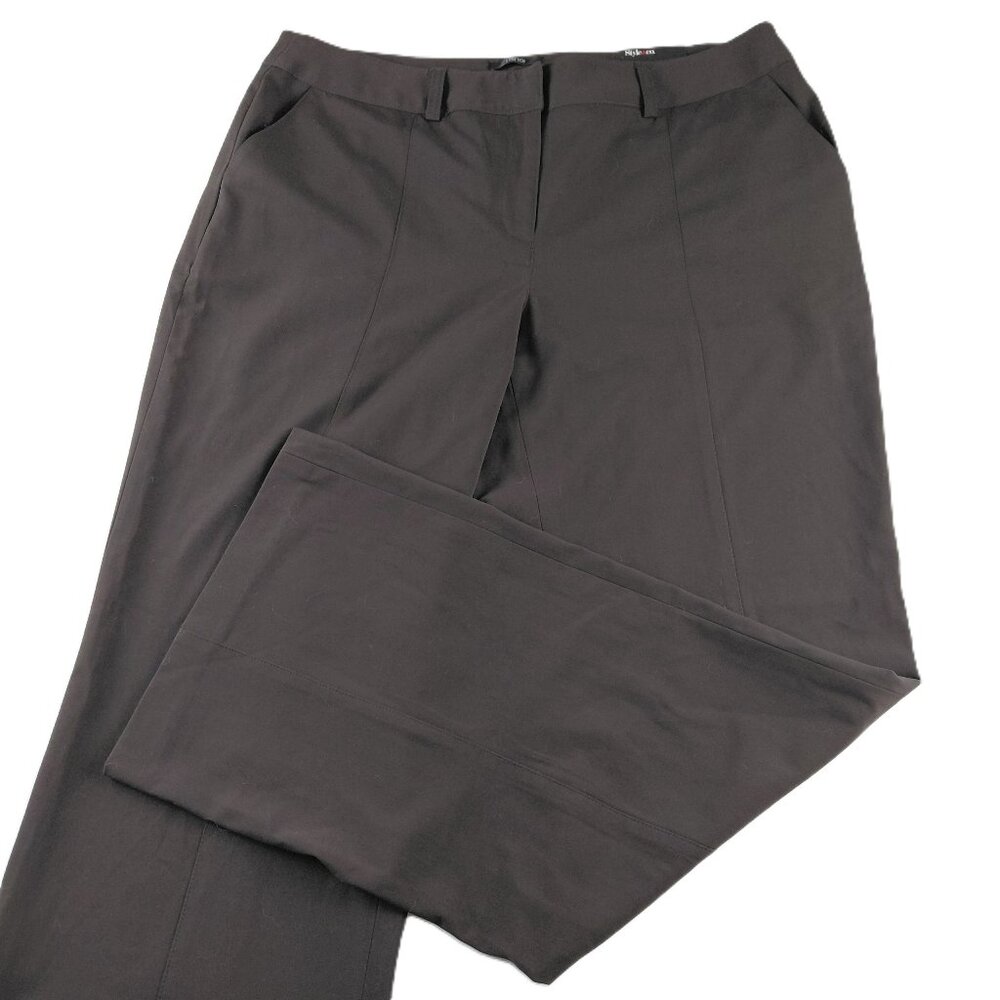 Style&Co. Mod Romance Trouser Leg Dress Pant Women's 14 Espresso Bean Brown